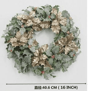 Coroncina con pungitopo oro cm ø26/40