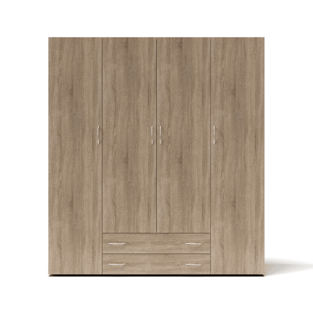 Armadio 4 ante 2 cassetti Seba 4 colore rovere sonoma