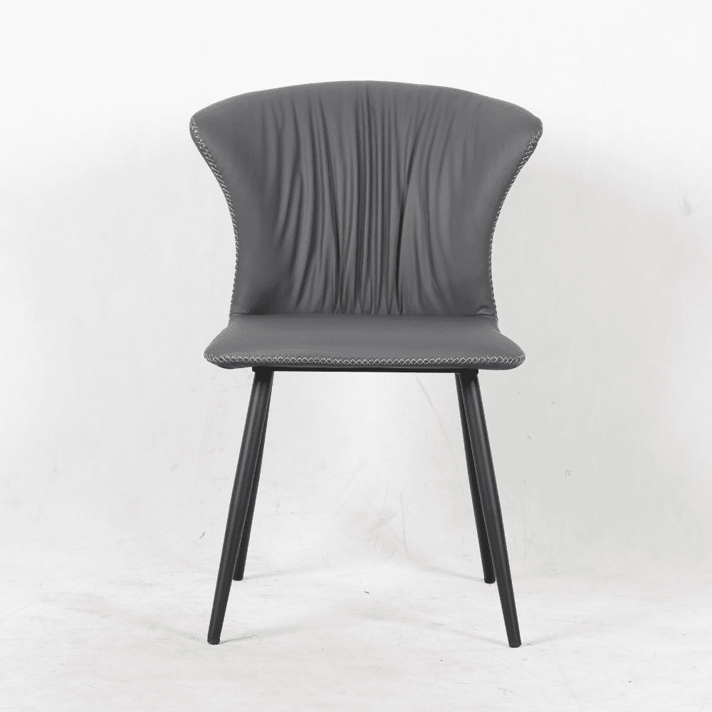 Sedia Core colore antracite con gambe in metallo nero