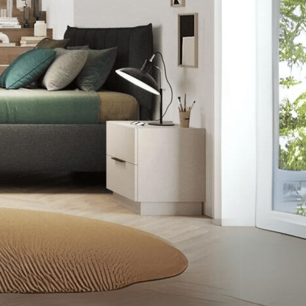 Comodino Musto 2 cassetti colore cashmere