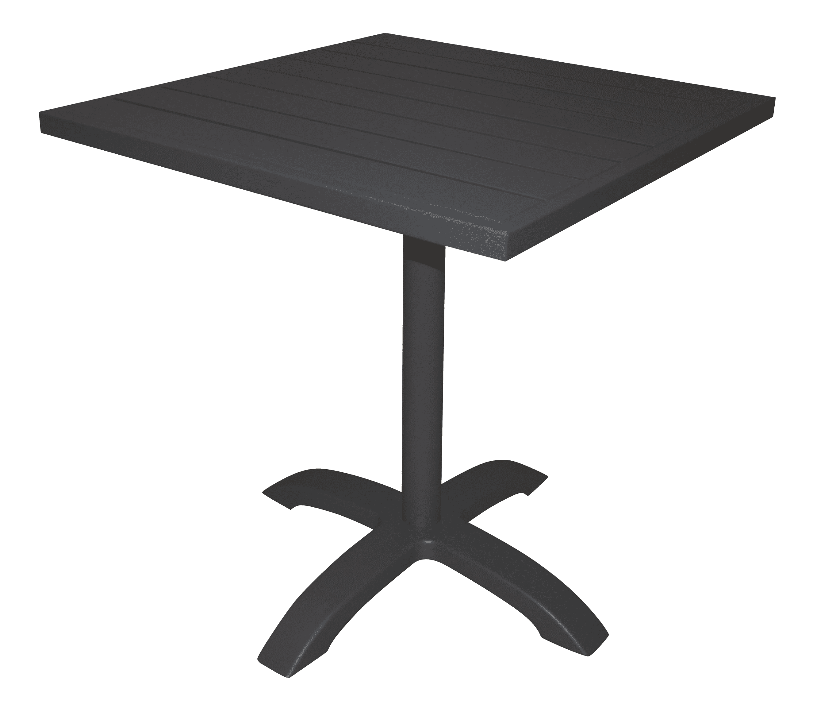 Tavolo Calipso Alluminio 70X70 Piano Listelli - Antracite Moia