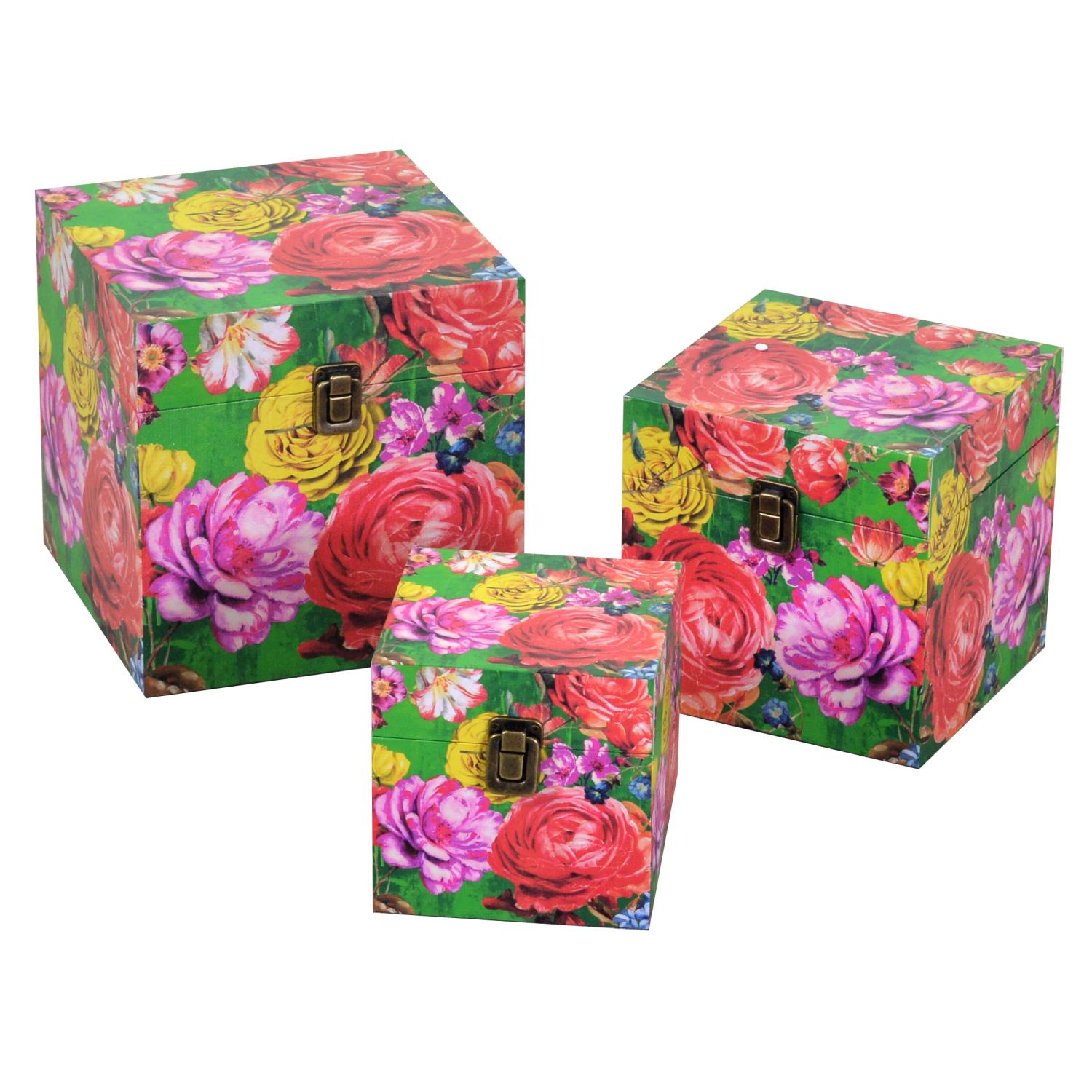 Scatola ecopelle 1-3 multicolor quadro cm22x22h22